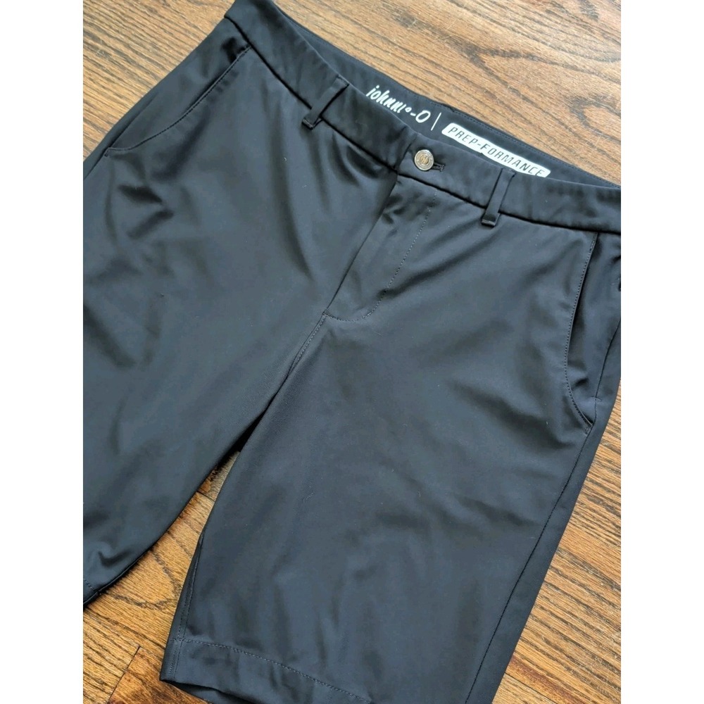 Johnnie-O Golf Shorts Men's 32 Black Prep-Formance Performance Stretch 9" Inseam